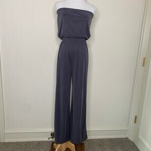 Grey Jersey Strapless Jumpsuit Sz Small Casual Beach
